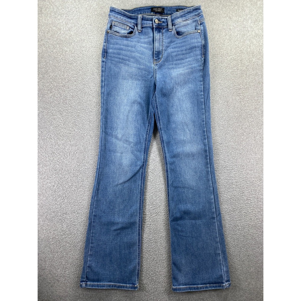 Judy Blue Women's 7/28 Boot Cut Stretch Jeans Medium Wash Mid Rise Denim
